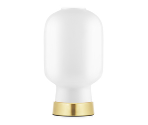 Amp Table Lamp, White/Brass