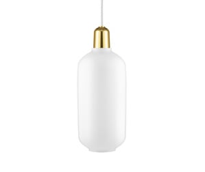 Amp Pendant Lamp, White/Brass, H 26 cm
