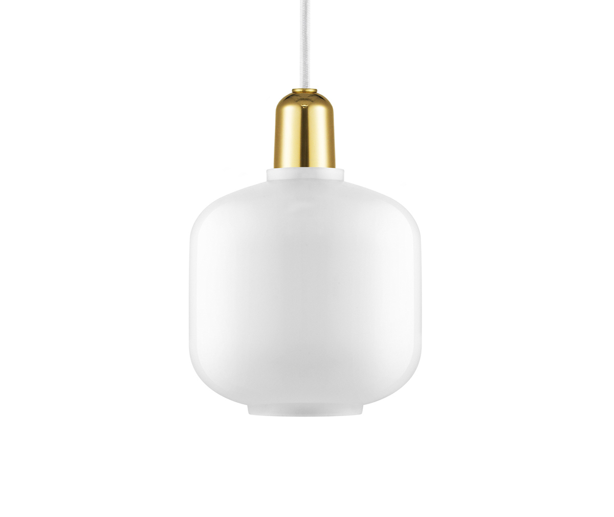 Normann Copenhagen Amp-riippuvalaisin valkoinen/messinki, K 17 cm