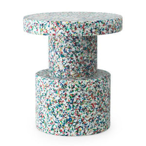 Bit Stool, White Multi