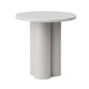 Dit-pöytä, Sand/White Carrara, ø 40 cm