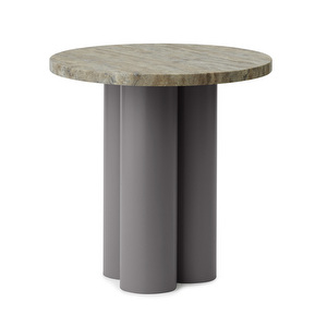 Dit-pöytä, grey/Travertine silver, ø 40 cm