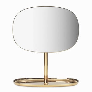 Flip Table Mirror, Brass