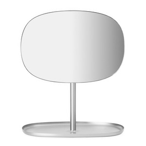 Flip Table Mirror, Matte Steel