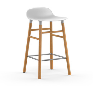 Form Bar Stool, White/Oak, H 65 cm