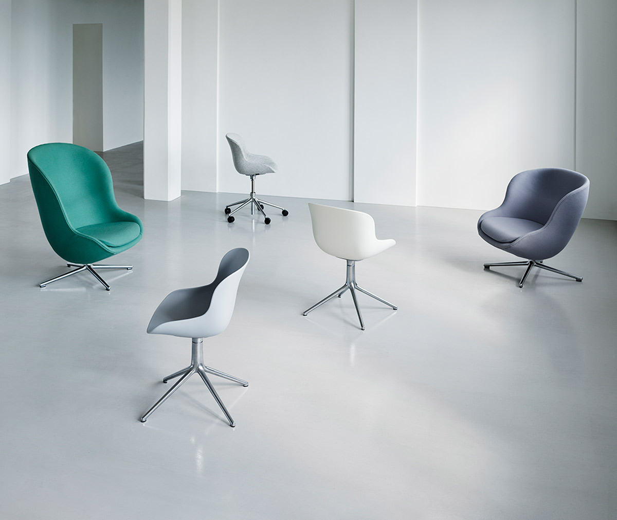 Normann Copenhagen Hyg Office Chair White Aluminium Vepsalainen