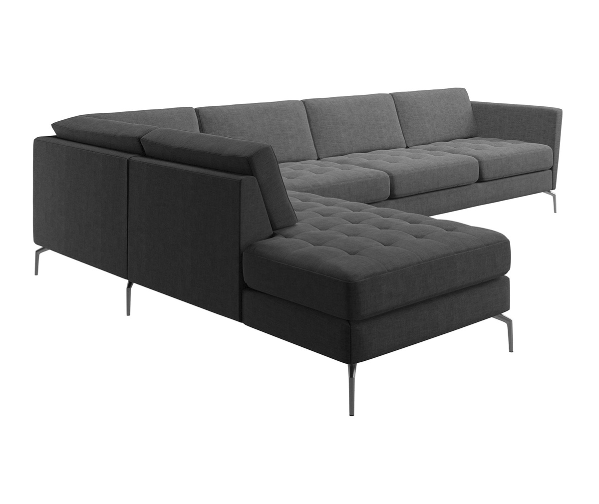 BoConcept Osaka Chaise Sofa, Napoli Fabric 2250 Grey