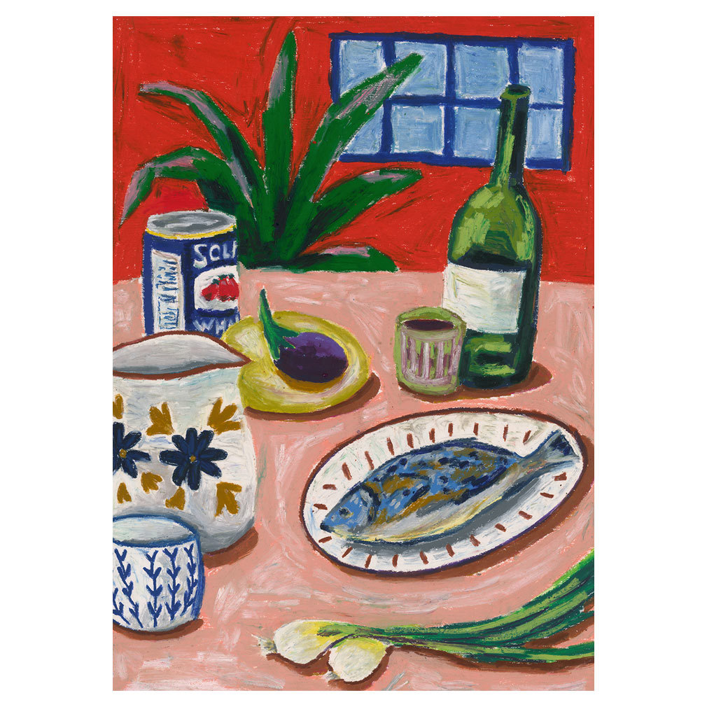 Composition with Fish -juliste