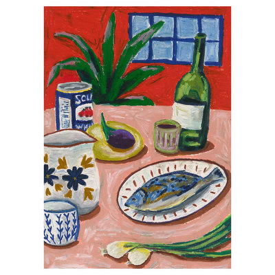 Composition with Fish -juliste