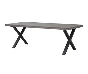 Brooklyn Extendable Dining Table, Brown Oak / Metal, 95 x 220 cm