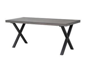 Brooklyn Extendable Dining Table, Brown Oak / Metal, 95 x 170 cm