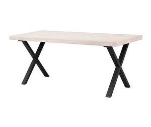 Brooklyn Extendable Dining Table, White Oiled Oak / Metal, 95 x 170 cm