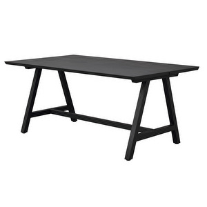 Carradale -jatkettava ruokapöytä, musta tammi/musta A-jalka, 170 x 100 cm