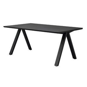 Carradale -jatkettava ruokapöytä, musta tammi/musta V-jalka, 170 x 100 cm
