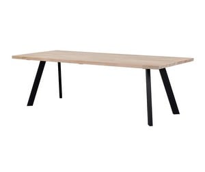 Fred Dining Table, White Lacquered Oak, 100 x 240 cm