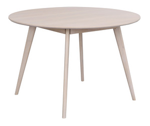 Greta Dining Table, White Lacquered Oak Veneer, ø 115 cm