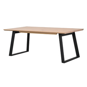 Melville-ruokapöytä, valkolakattu tammi /  musta, 95 x 210 cm
