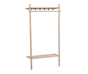 Milford Clothes Hanger, White Lacquered Oak, 90 x 180 cm