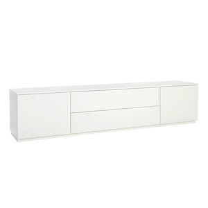 Scandi-tv-taso, valkoinen/valkoinen, 200 x 45 cm