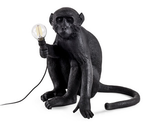 Monkey Table Lamp, Black