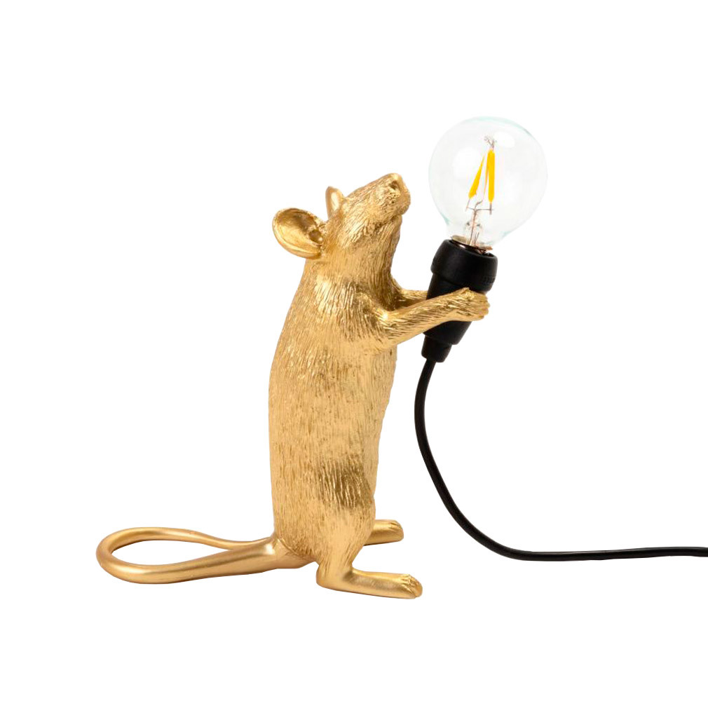 Seletti Mouse-pöytävalaisin kulta, seisova