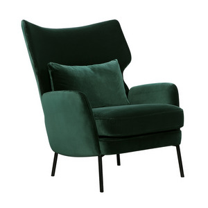 Alex Armchair, Lario Fabric 1402 Dark Green / Black