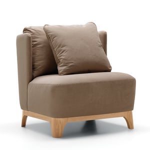 Alma Armchair, Velvy Fabric 2 Light Beige