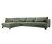Brandon Chaise Sofa, Stipa Fabric 9 Green, W 345 cm
