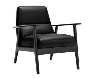 Jack Armchair, Black Aniline Leather / Black Oak