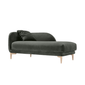 Jenny Chaise Longue, Classic Velvet Fabric 5 Grey, Left