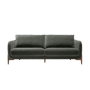 Jenny Sofa, Classic Velvet Fabric 5 Grey, W 215 cm