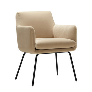 Moa Bistro Chair, Classic Velvet Fabric 24 Beige