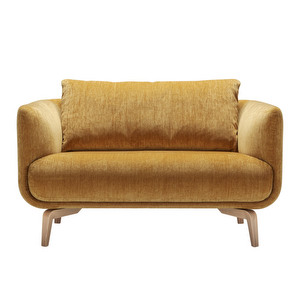 Moa Armchair, Atropa Fabric Yellow, W 131 cm