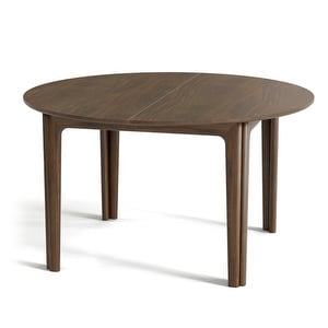 #112- jatkettava pöytä, lakattu pähkinäviilu, ø 130/230cm