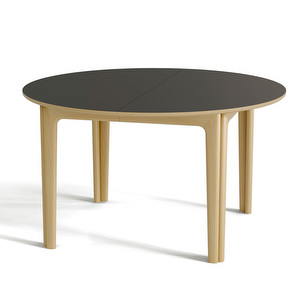 #112 Extendable Table, White Oiled Oak / Black, ø 130-230cm