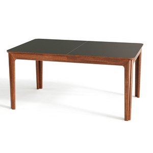 #26 Extendable Dining Table, Black / Oiled Walnut, 101 x 155/308 cm