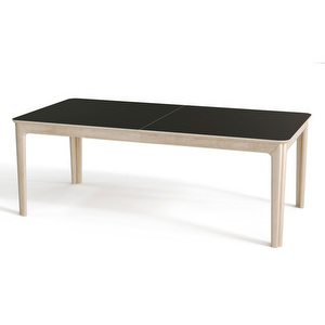 #27 Extendable Dining Table, Black / White Oiled Oak, 101 x 205/358 cm