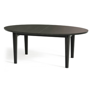 #78- jatkettava pöytä, musta tammiviilu, 109 x 190/290 cm