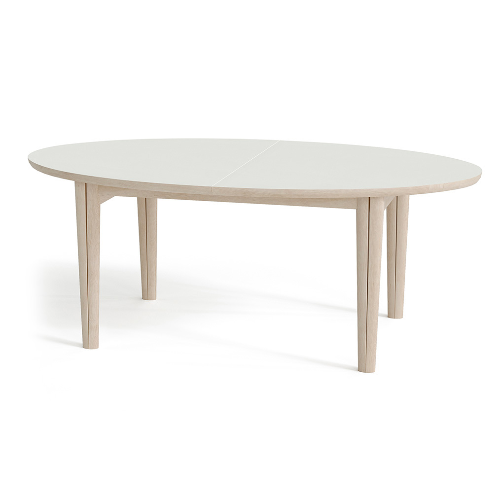Skovby #78- jatkettava pöytä valkoöljytty tammi/valkoinen, 109 x 190/290 cm