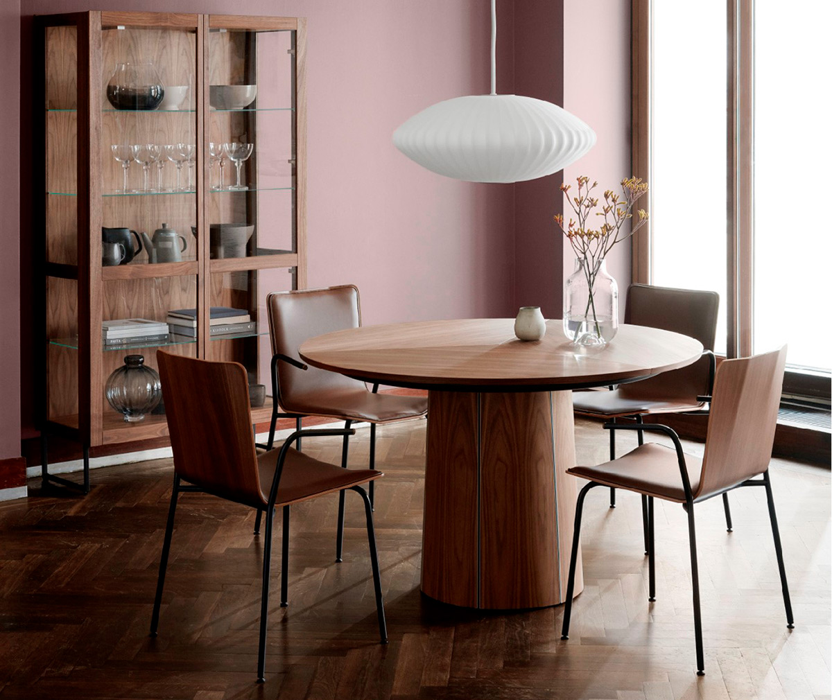 White oiled oak shop dining table