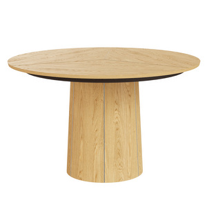 #33 -jatkettava ruokapöytä, lakattu tammiviilu, ø 123/149 cm