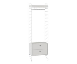 String System Shelf Unit, White, 58 x 200 cm