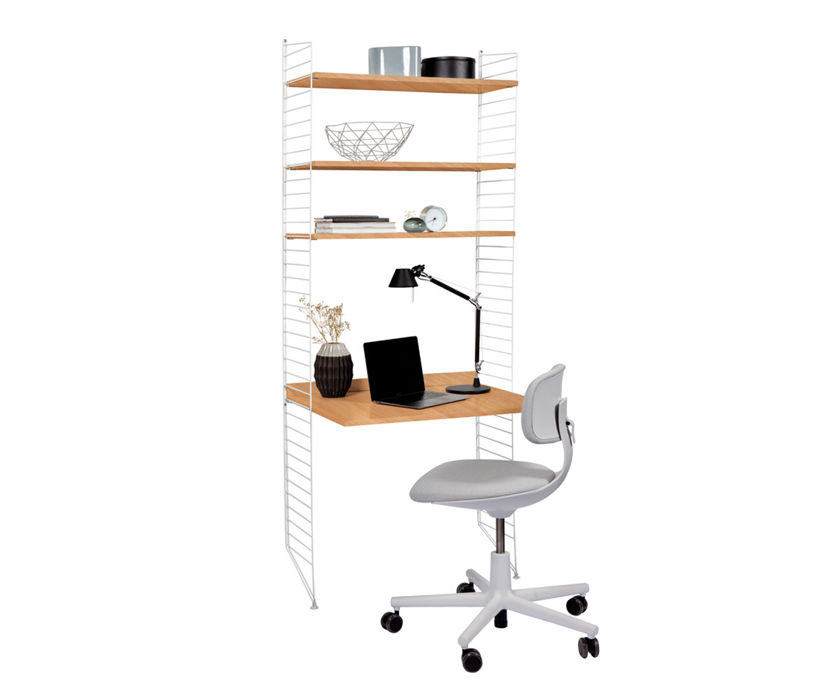 String Furniture String System Desk/Shelf Unit Oak