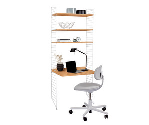 String System Desk/Shelf Unit, Oak