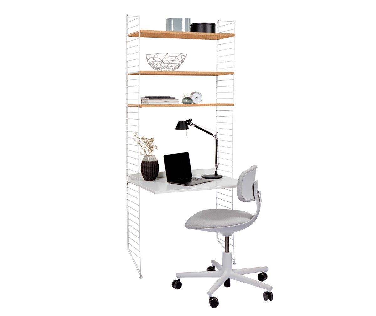 String Furniture String System Desk/Shelf Unit White/Oak