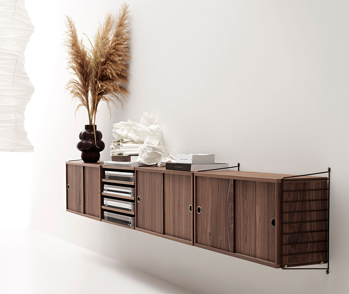 String Furniture String System Cabinet, Walnut | Vepsäläinen
