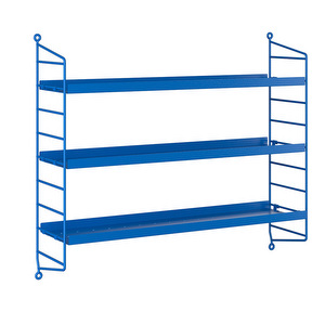 String Pocket Metal Wall Shelf, Blue