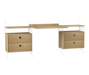 String System Desk Unit, Oak/White