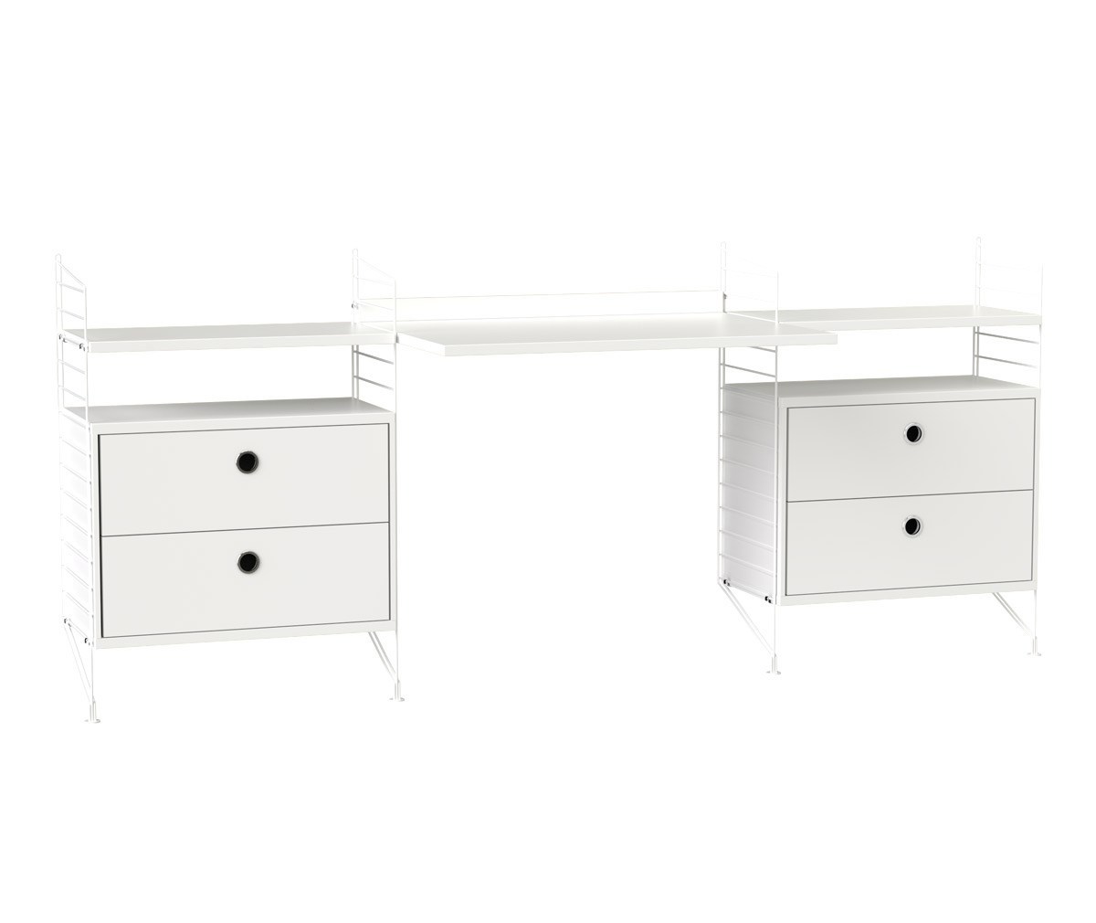 String Furniture String System Desk Unit, White | Vepsäläinen
