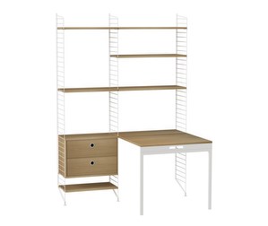 String System Desk Unit, Oak/White